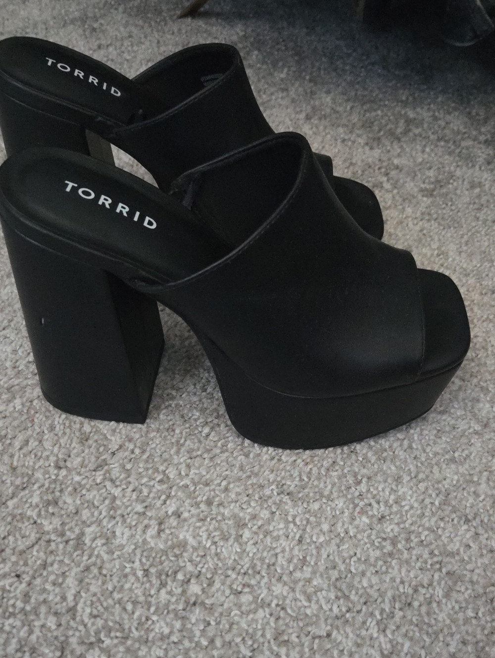torrid Black Peep Toe Platform Mules